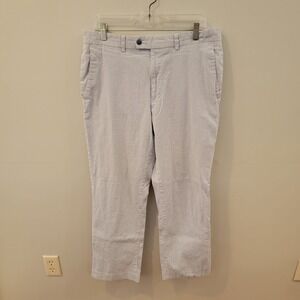 Alan Flusser Golf Seersucker Pants Men's Size 36X30 Cotton Flat Front Classic